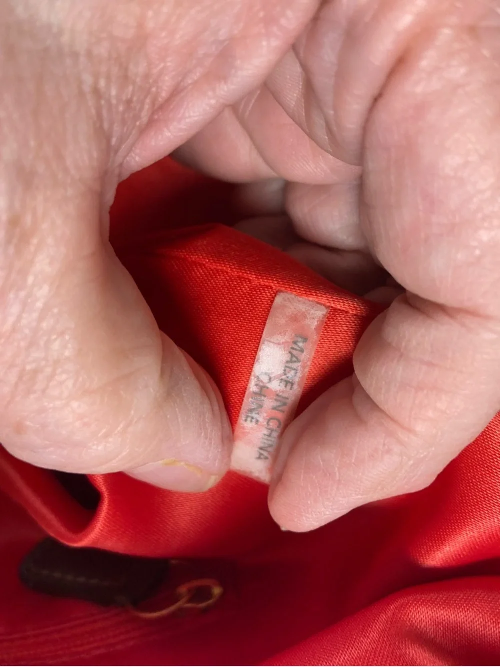 Coach Polka Dot Stripe Tote Satin Scarf Print Leather Trim Red Lining Rare - Picture 13 of 16